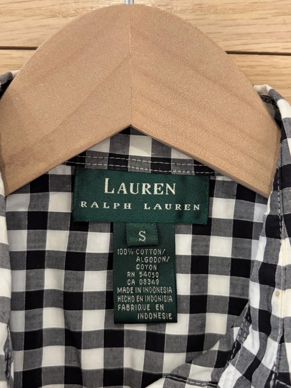 Lauren Ralph Lauren Black & White Gingham Tie-Front button down Sleeveless Shirt - Picture 6 of 10